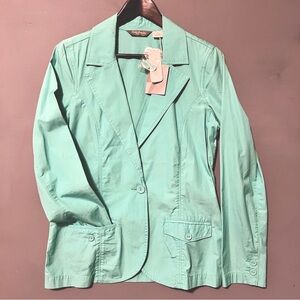 100% Cotton Casual Jacket NWT Tommy Bahama Teal Seaside Sheeting Blue Freeze